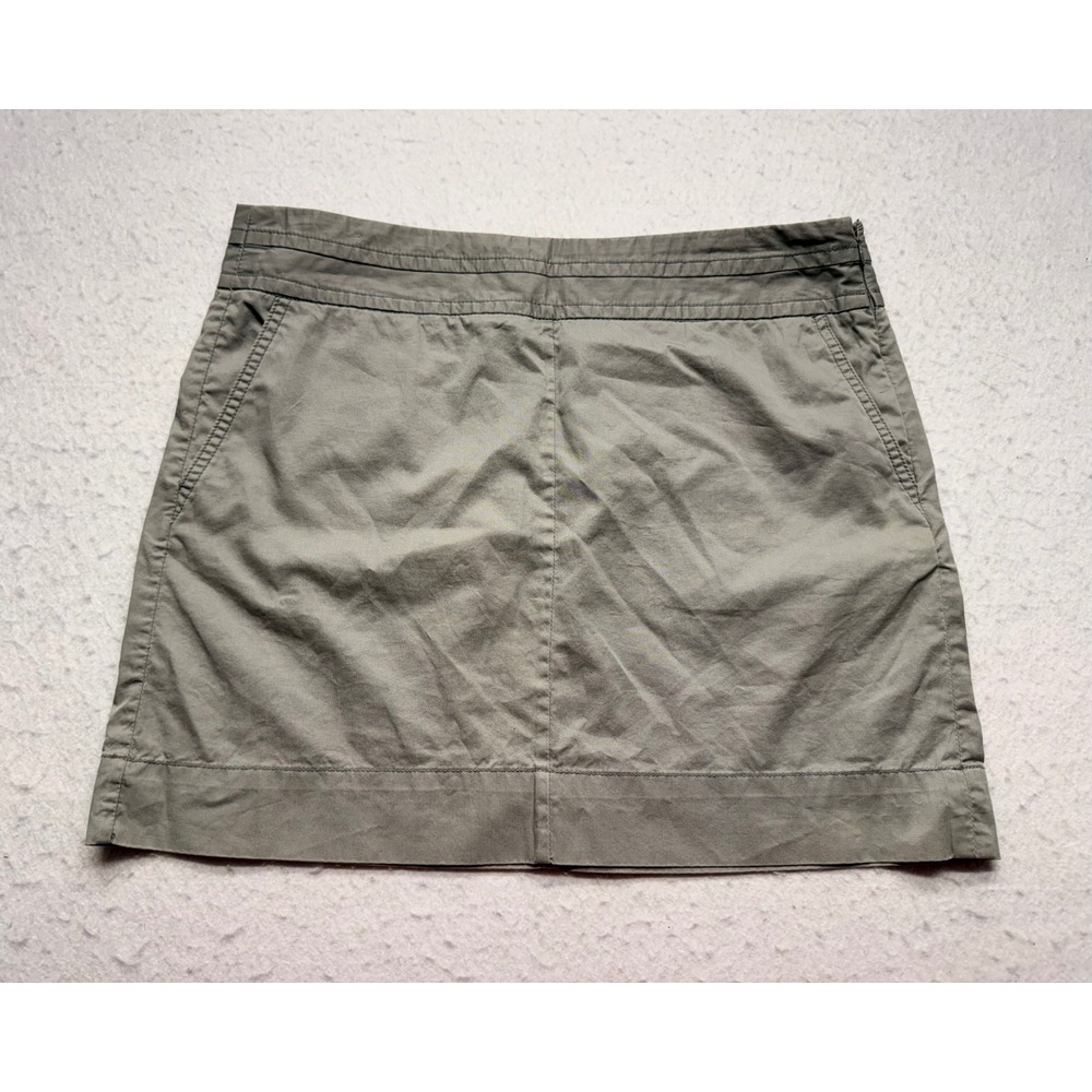 Fossil Womens Gray Cotton Twill Utility Mini Skirt Size 6 Side Zip Cargo Pockets